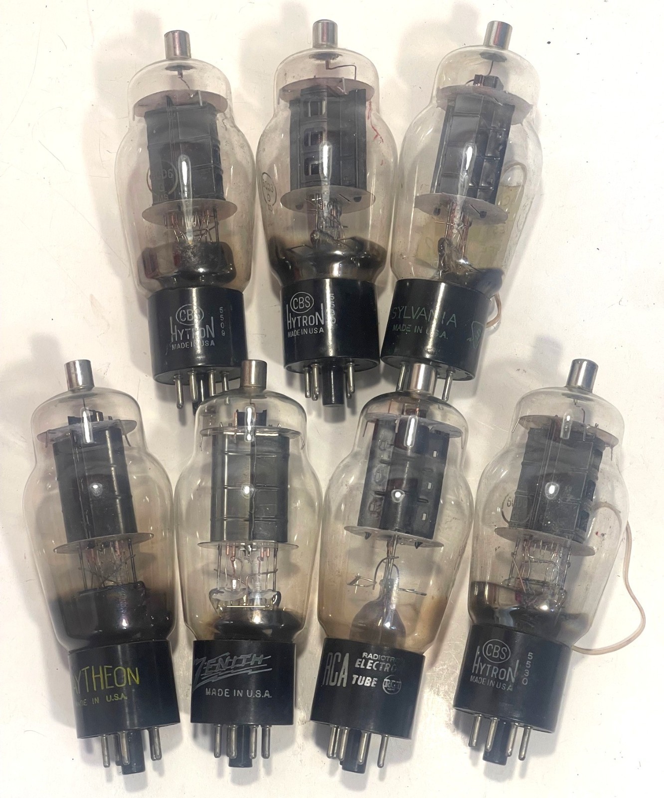 7 Vintage 6CD6 Electron Amplifier Radio Vacuum Tubes Hytron Sylvania A29