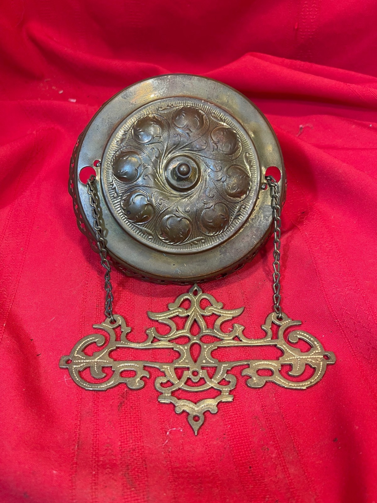 Antique Brass Hanging Oil Lamp Chandelier Chain Motor Canopy Hanger CM16