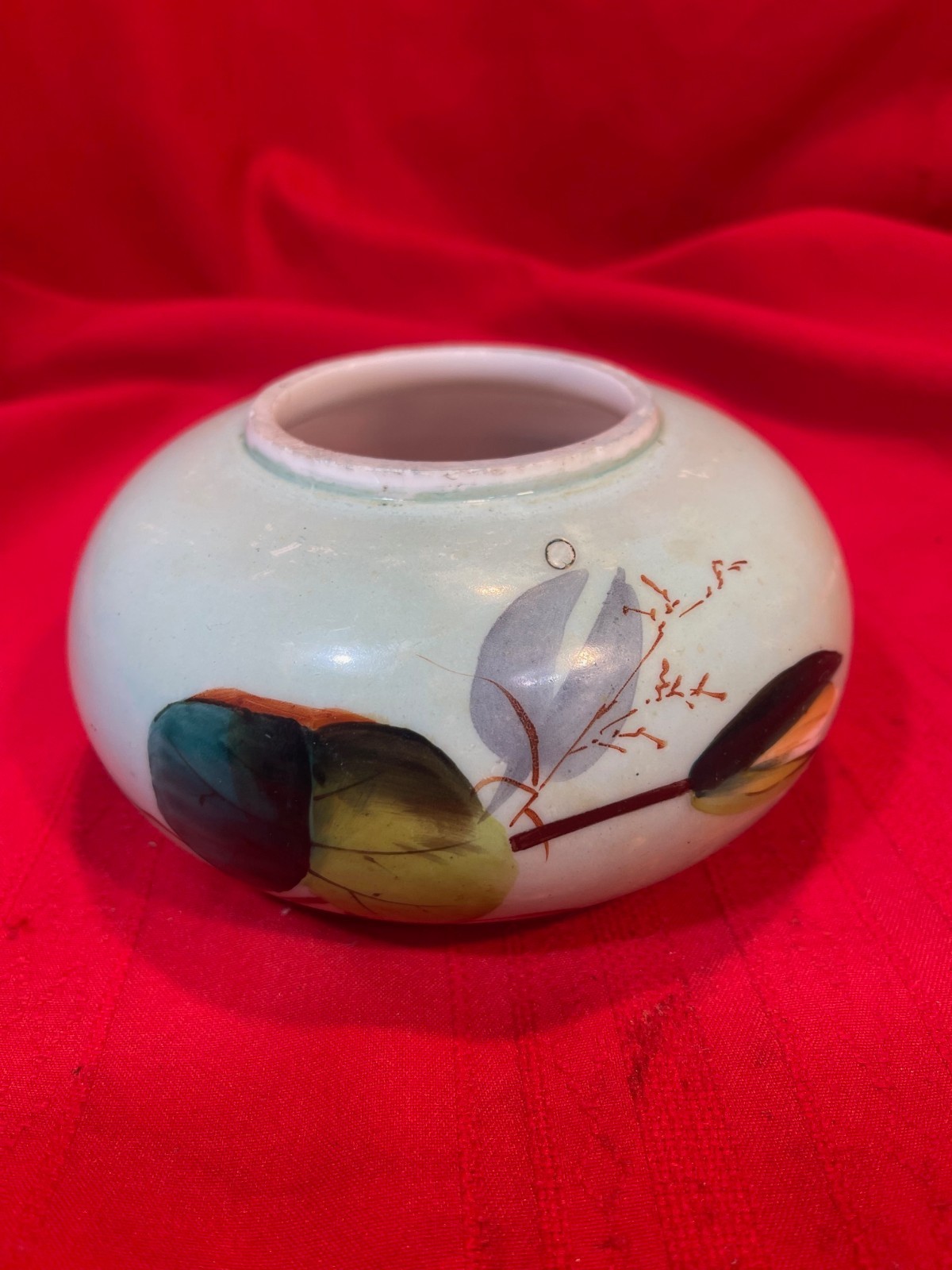 Antique Hand Painted Floral Oil Lamp Part