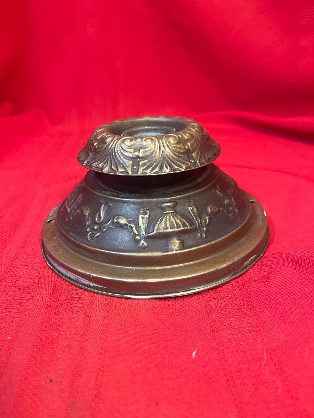 Antique Ornate Brass Ceiling Mount Light Sconce